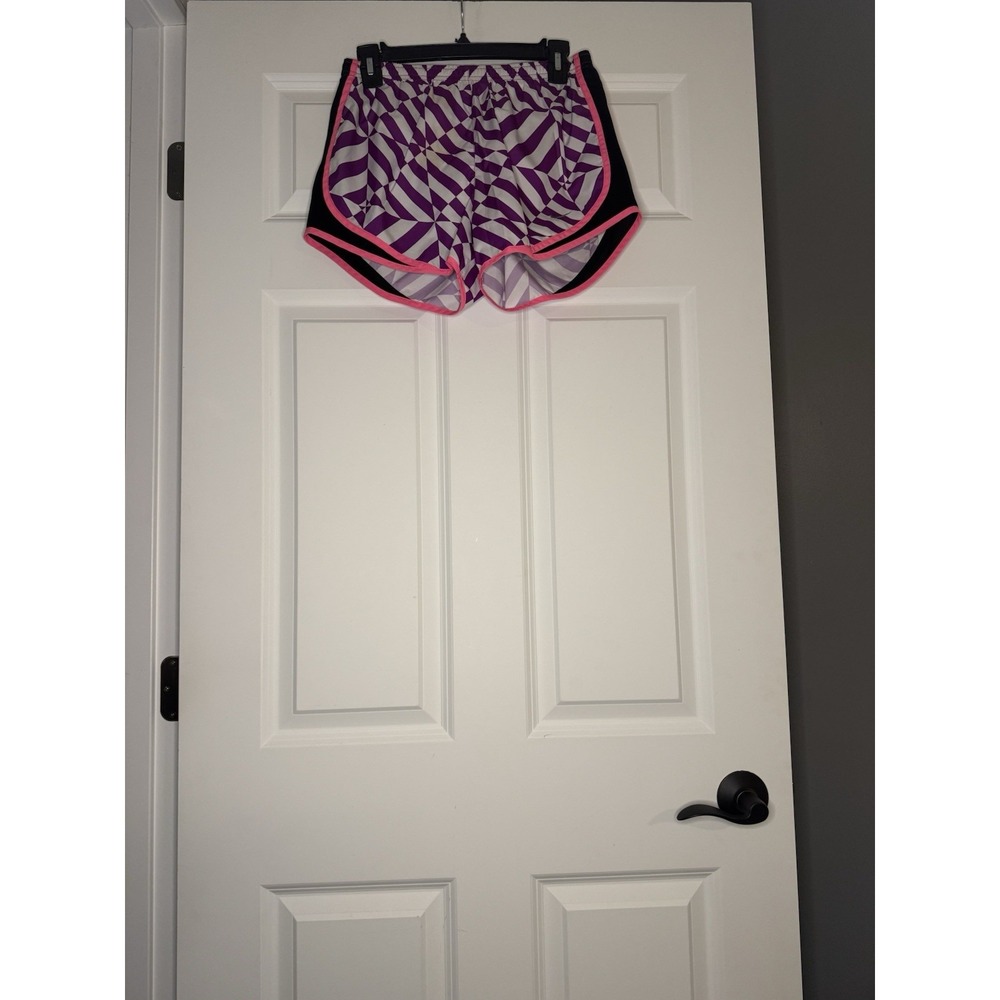 Nike Dri Fit Running Shorts W Liner Small Black White Pink Geometric